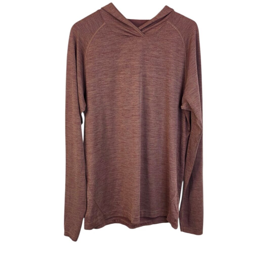 Lululemon Men's Metal Vent Tech Long Sleeve Hoodie, Heathered Red, Size L